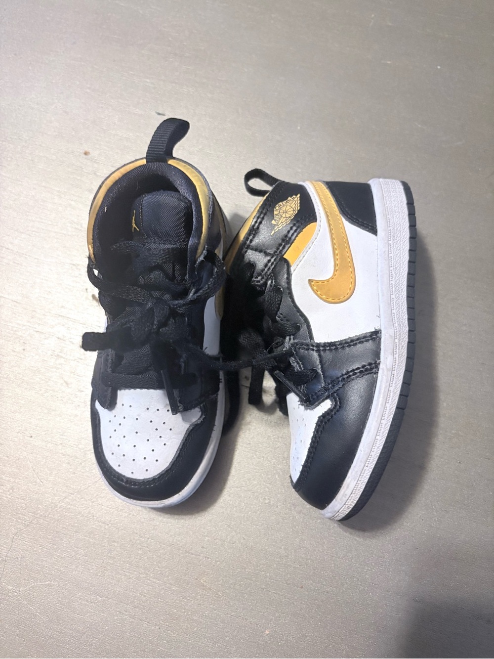 Jordan Kids Black, White & Gold High-Top Sneakers